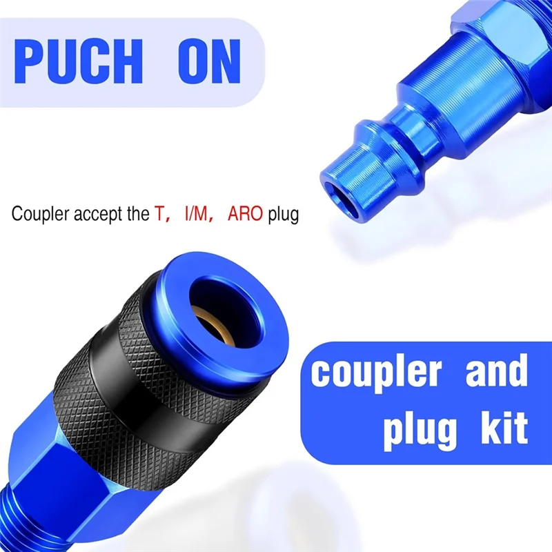 A80X-35 個エアホース継手 1/4 インチ NPT アルミエアカプラーとプラグキットエアツール継手ヘビーデューティエア継手