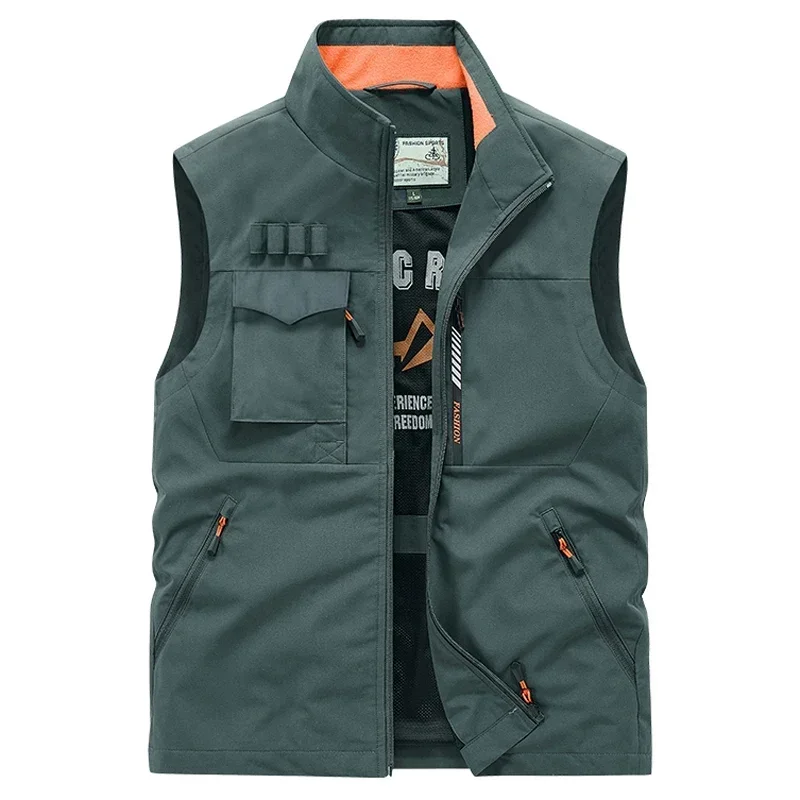Men Summer Outdoor Work Safari Fishing Travel Photo Hiking Vest with Pockets Gym Jogging Running Sport Sleeveless Mesh Waistcoat