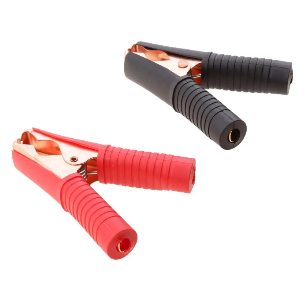 1 Pair Jump Starter Alligator Clamps Battery Insulated Electrode Clips for Car lightweight Alligator clip clamp connector holds 