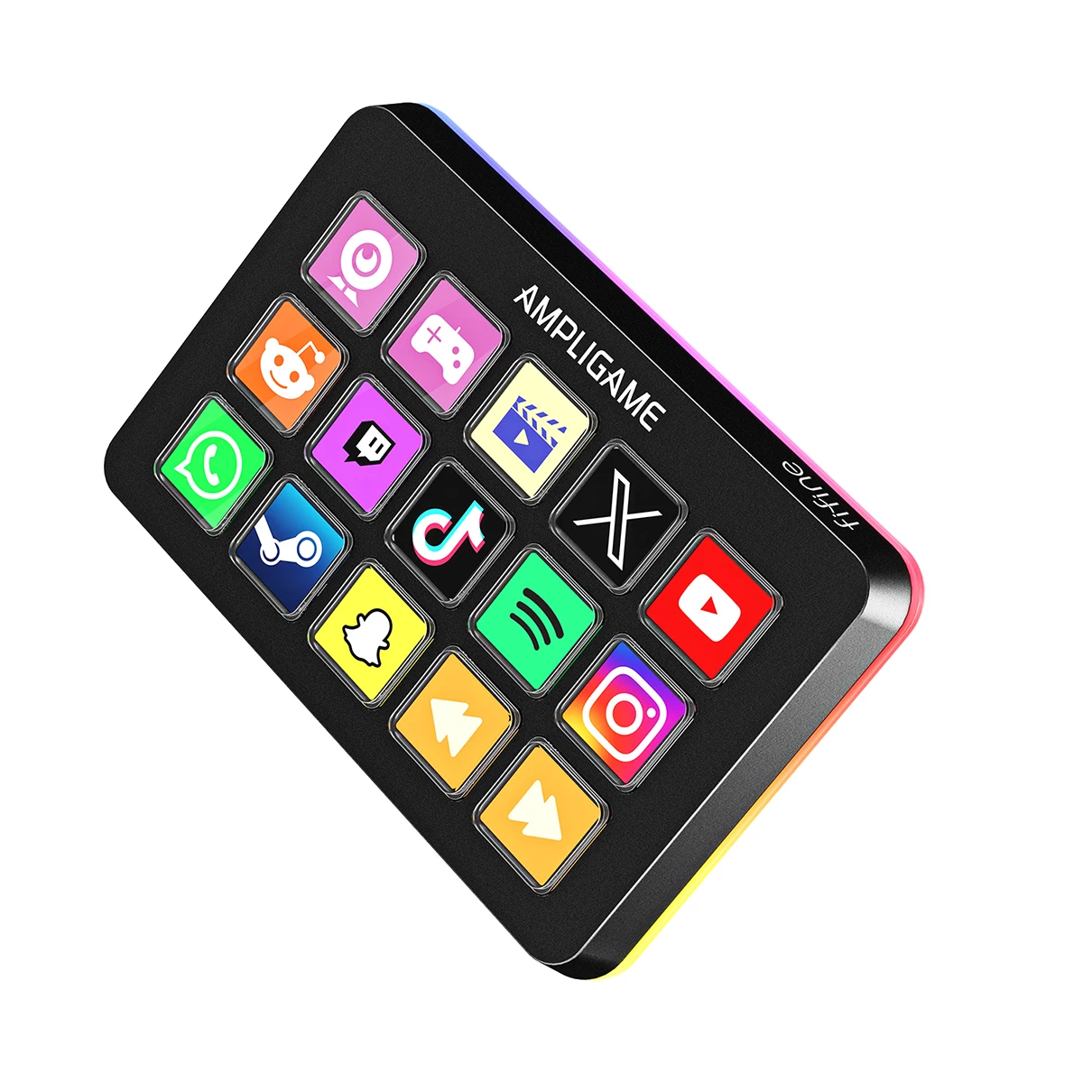 FIFINE D6 Mini Keyboard with 15 Customizable Macro Buttons, Trigger Actions via App， Custom Macros for OBS/Twitch/YouTube/VK