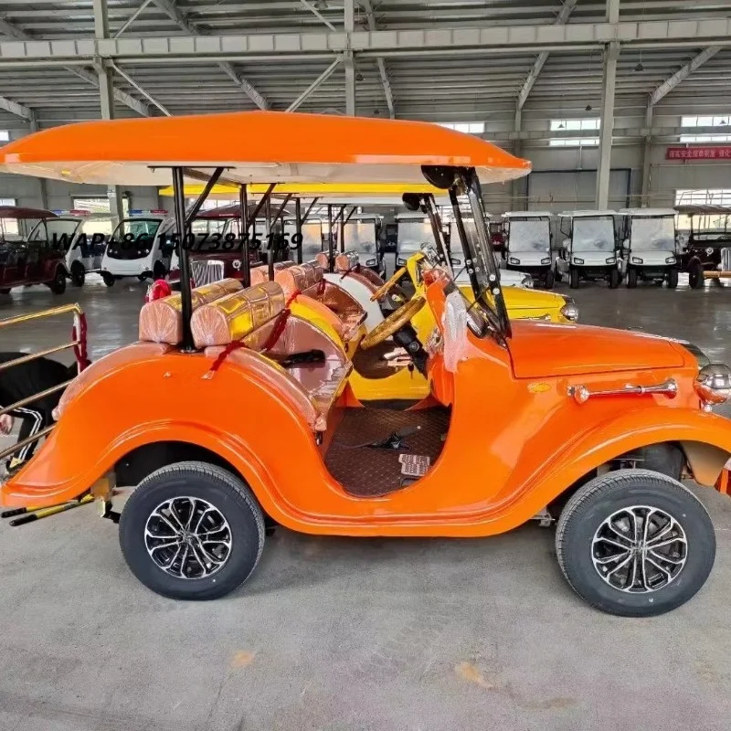 HT Classic Black Red Retro Vintage Convertible Electric Car With Elegant Atmosphere Best-Selling Models With  Roof