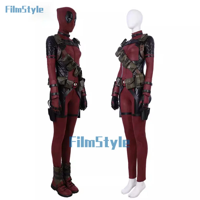 Women Fantasy Dead Cosplay Pool Wade Disguise Wilson Villain Costume Fantasia Jumpsuit Mask Outfit Halloween Carnival Party Suit