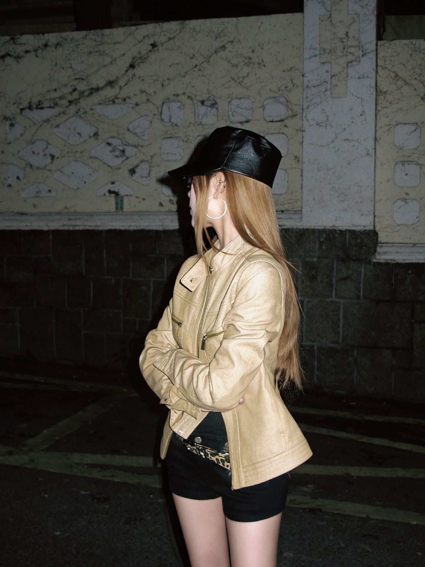 

Ce Rose American Retro Denim Jaet Women's ort Stand Collar Slim Fit Versatile Jaet Street Sle Long Sve Zipper Cl...