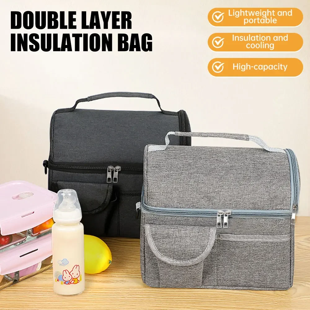 Double Layer Insulation Bag Mommy Bag Milk Storage Breast Pump Maternity Cooler Double Layer Insulation Fresh Keeping Baby Food