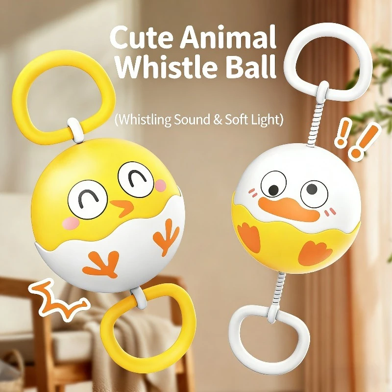 

Children Whistle Ball Pulling Line Rotat Flash Toy Finger Exercise Decompression Toy Puzzle Early Education Cute Chick Ball Toy