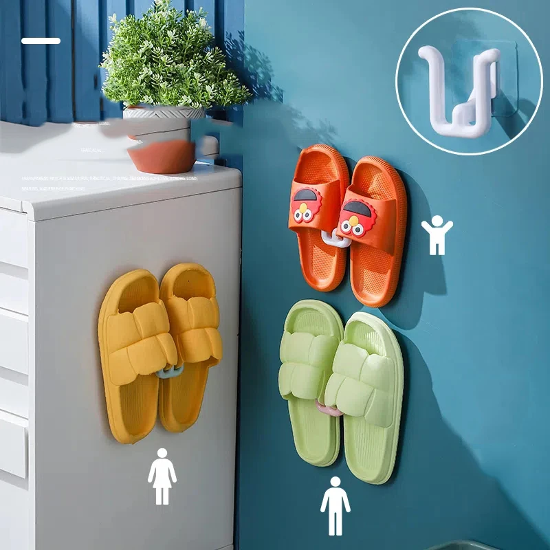 

4Pcs Bathroom Slipper Rack Wall-mounted Indoor Household Perforated Toilet Drain Rack Hanging Shoe Rack Toilet Slipper Rack