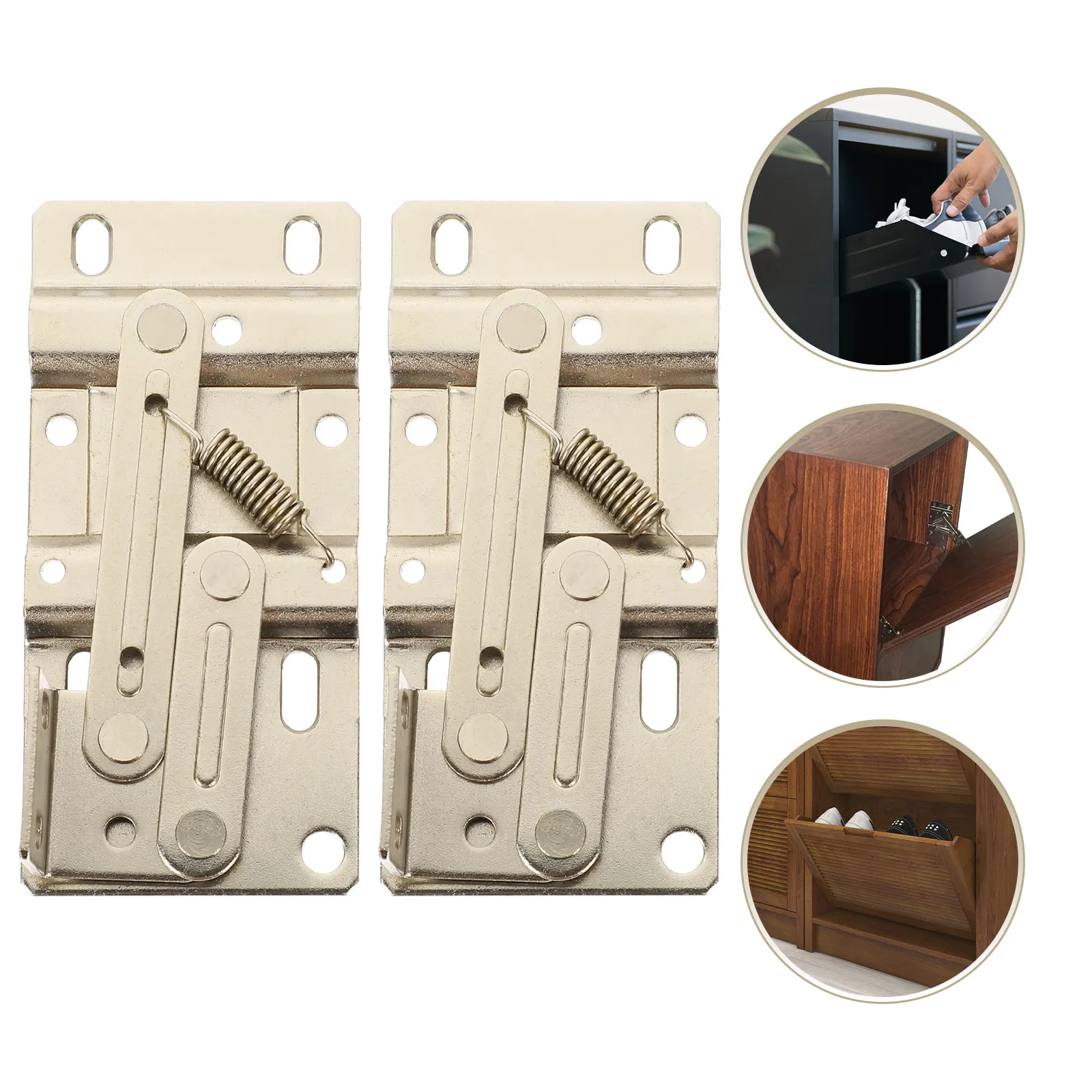 2Pcs 45 Degree Spring Hinge Iron Tip Out Tray Sink Base Cabinet Pivot Hinge for Kitchen Vanity Cabinet Door Tip Out Tray Hinges