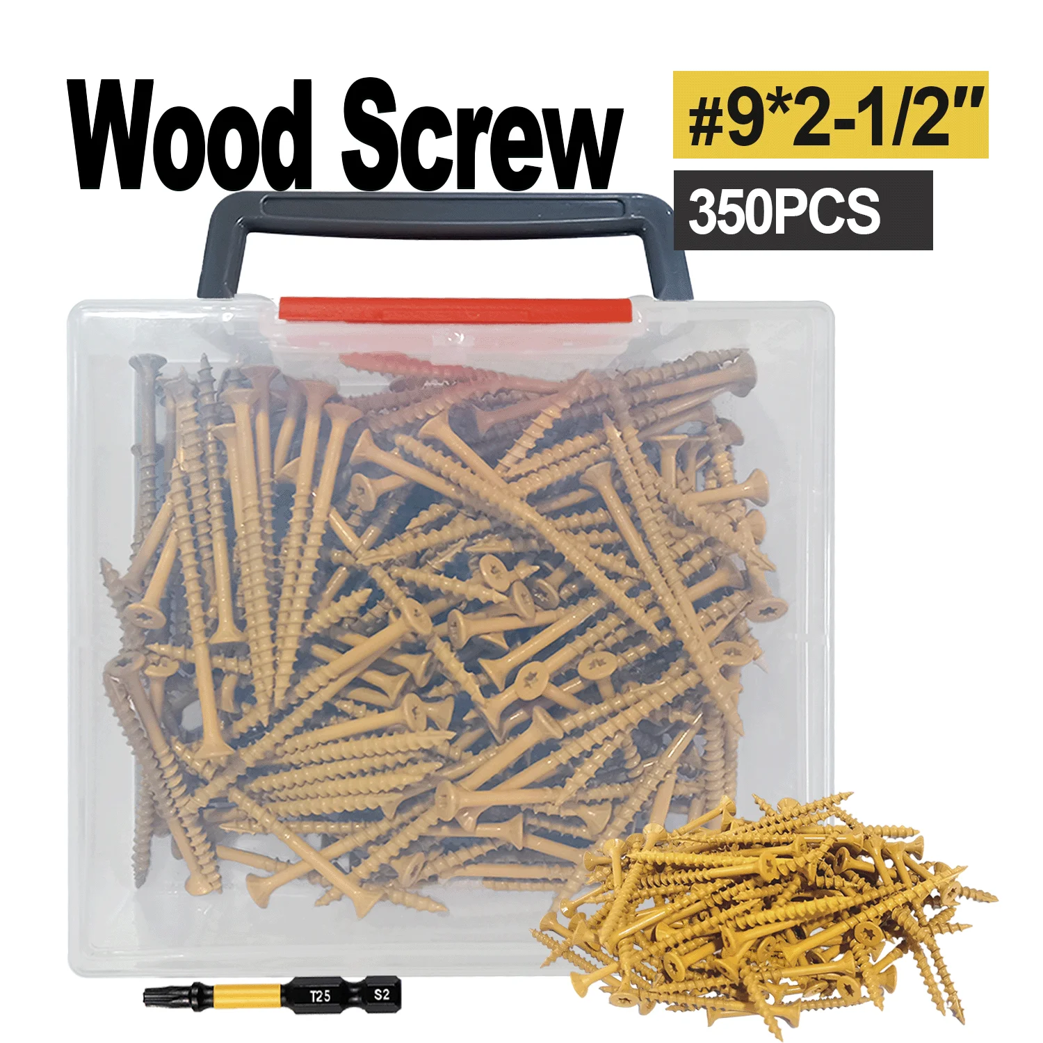 

Винты для палубы VKKM 2-1/2 дюйма, шурупы по дереву # 9 x 2-1/2 дюйма, 350 шт., устойчивое к ржавчине покрытие, винты T25, звездочка T25 в комплекте, коричневый