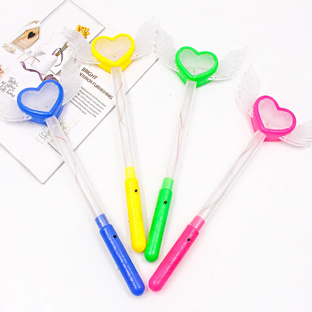 

2 шт. светящаяся сказочная вспышка ангела с крыльями в форме сердца для детей, вечеринок, выступлений, палочка, светящаяся палочка