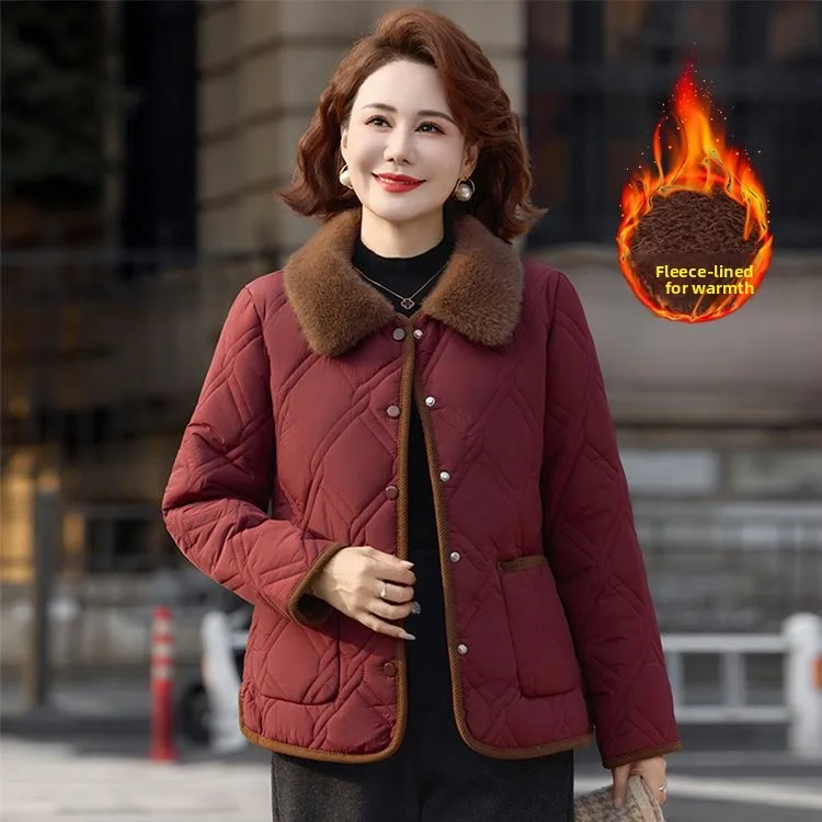 

Модная утепленная хлопковая куртка для женщин, осенне-зимняя верхняя одежда с флисовой подкладкой, привлекательное пальто для мам