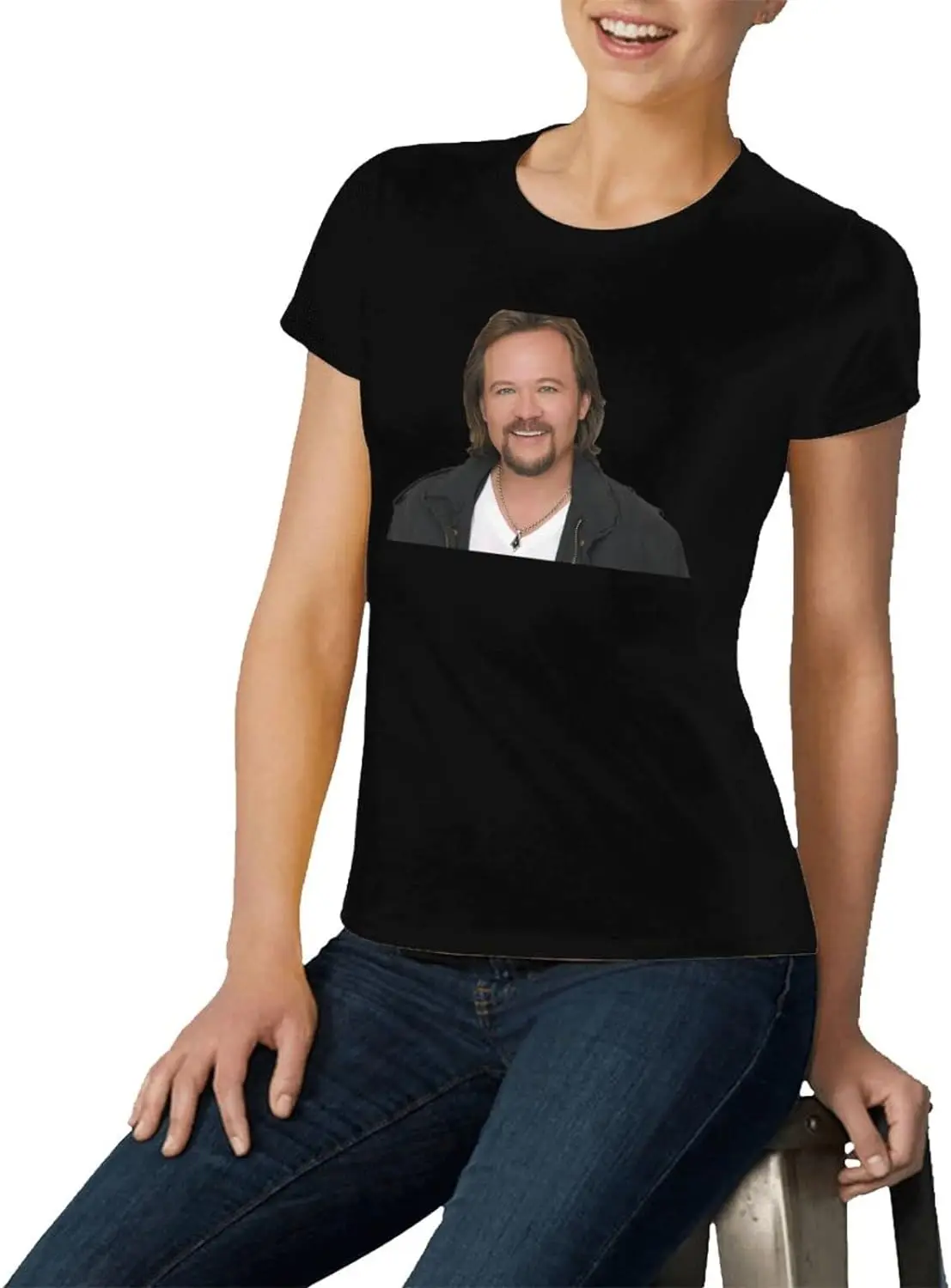 Travis Tritt Shirt Fashion Performance Basic Short Sleeve T-Shirt, Classic Crew Neck Casual Top Black