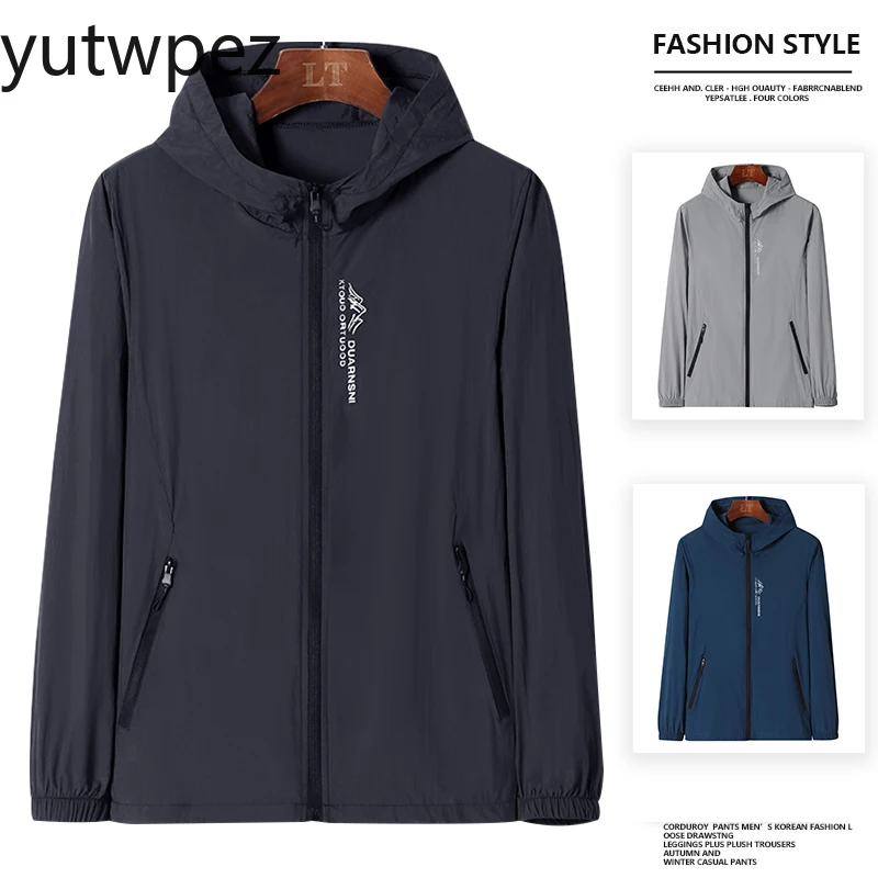 UPF50+ Summer Outdoor Quick Dry Sun-Protective Thin Jacket Men Hiking Fishing Cycling Hooded Gym Sport Windbreaker Ultra Light