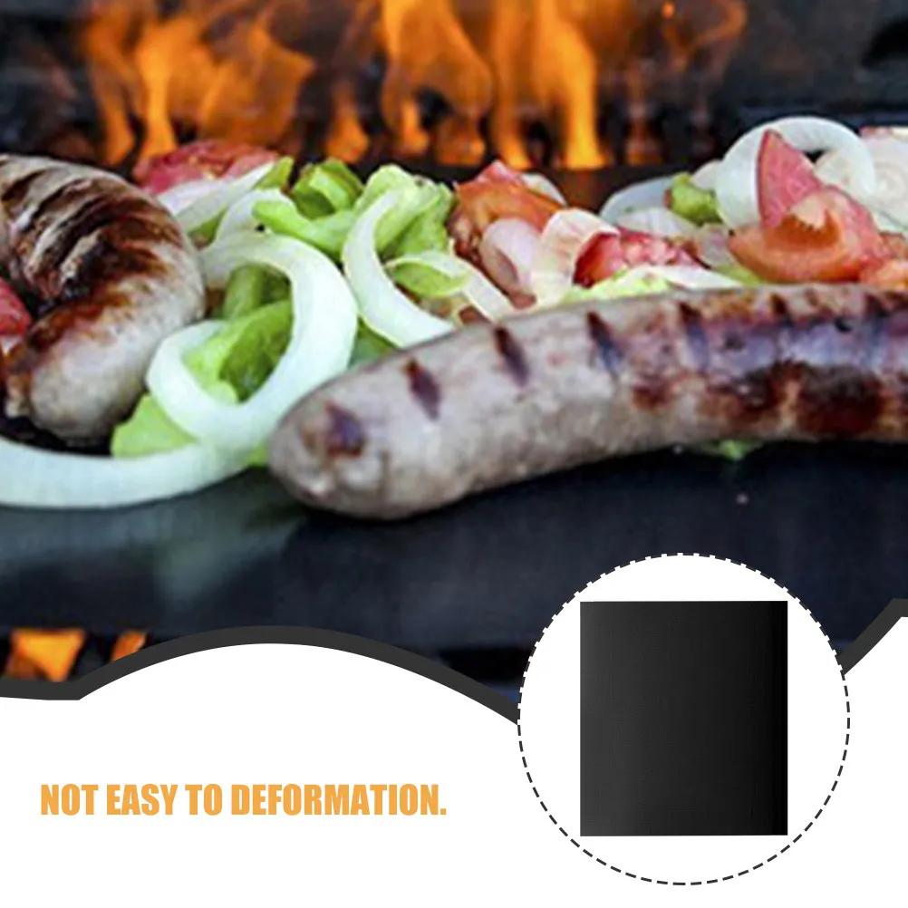 3Pcs Heat Resistant Nonstick Bbq Grill Mats Tpfe for Gas Grill Oven Baking Microwave Reusable Barbecue Mat Outdoor Grilling view 3