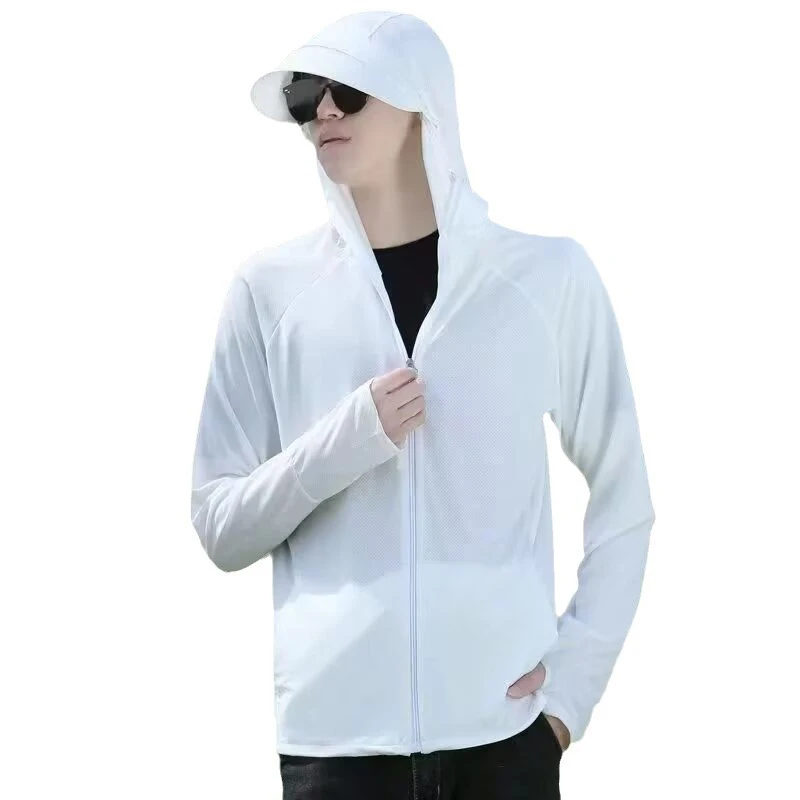 Summer Sunscreen Clothing UPF 50+ UV Sun Protection Hoodie Jacket Light And Thin Breathable Outdoor Fishing Cycling Long Sleeve