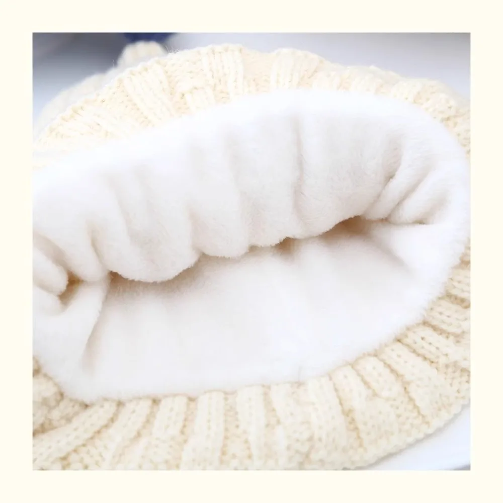 

New Warm Knitted Hat Windproof Coldproof Pullover Cap Beanie Hat for 2-6Y