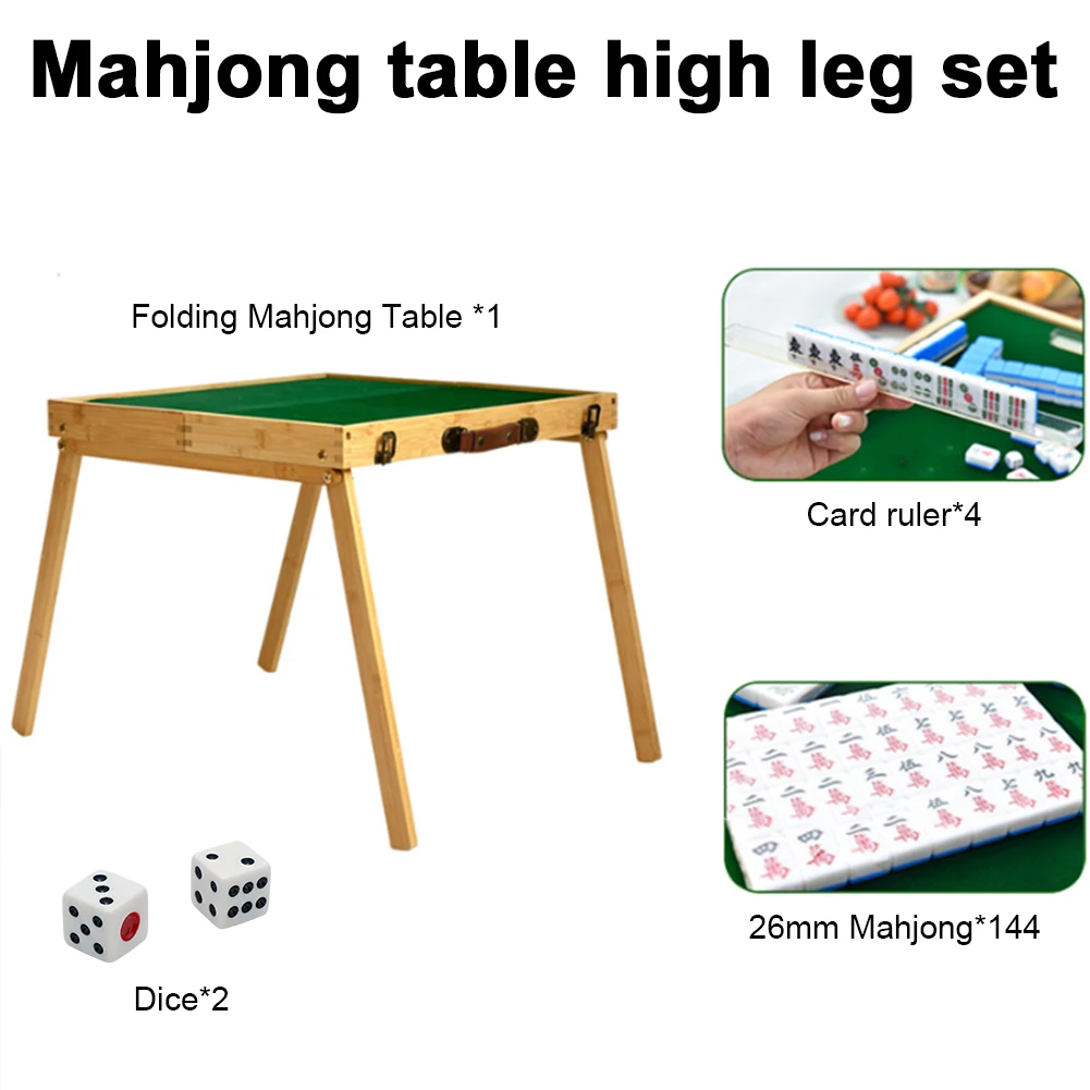 Mahjong Table Outdoor Portable Mahjong Table Travel Folding Set Portable Solid Wood Travel Dormitory Grass Small Mahjong Set