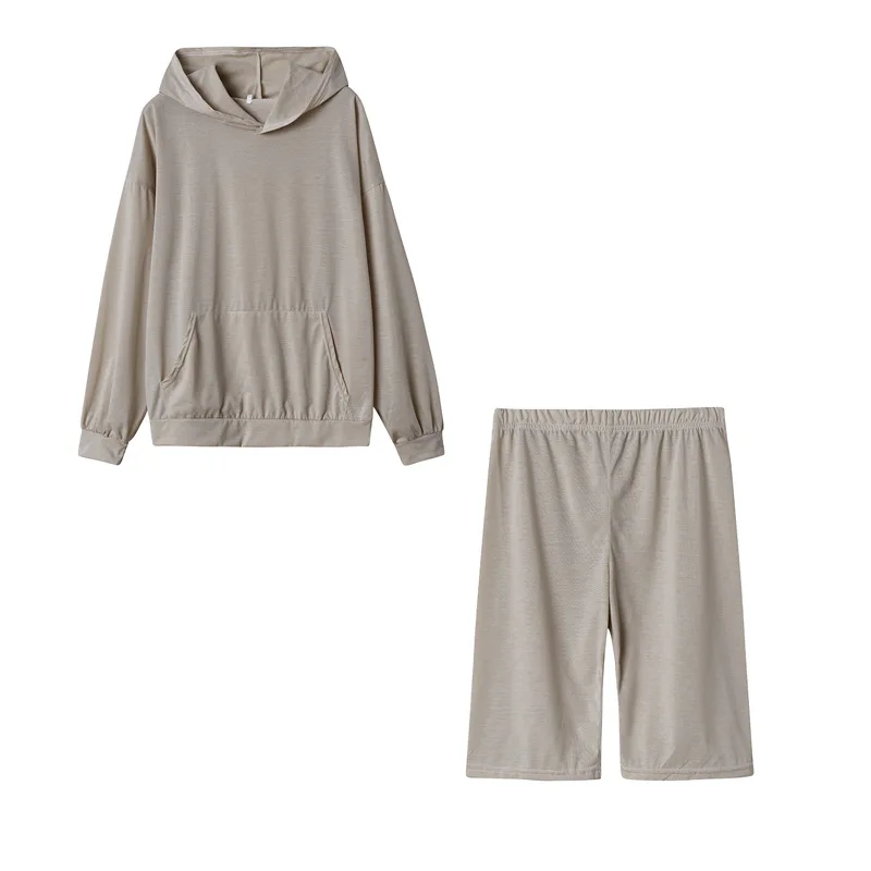 Women Fleece Two Piece Sets Elegant Solid Color Oversized Warm Hoodies and Long Pant Sports Suit Autumn Winter Tracksuit