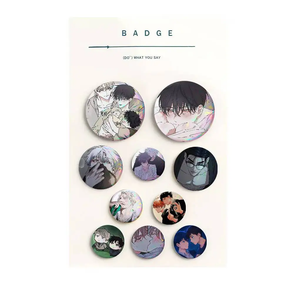BL Anime Cute Cool Round Pin Badge Set for Anime Game Music Cartoon Fans Backpack Denim Jacket Hat Decoration