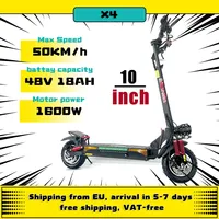 Fast shipping from EU tax free EMANBA X4 foldable 2*800W dual motor electric scooter 10-inch off-road road tires 50-60 km 18AH