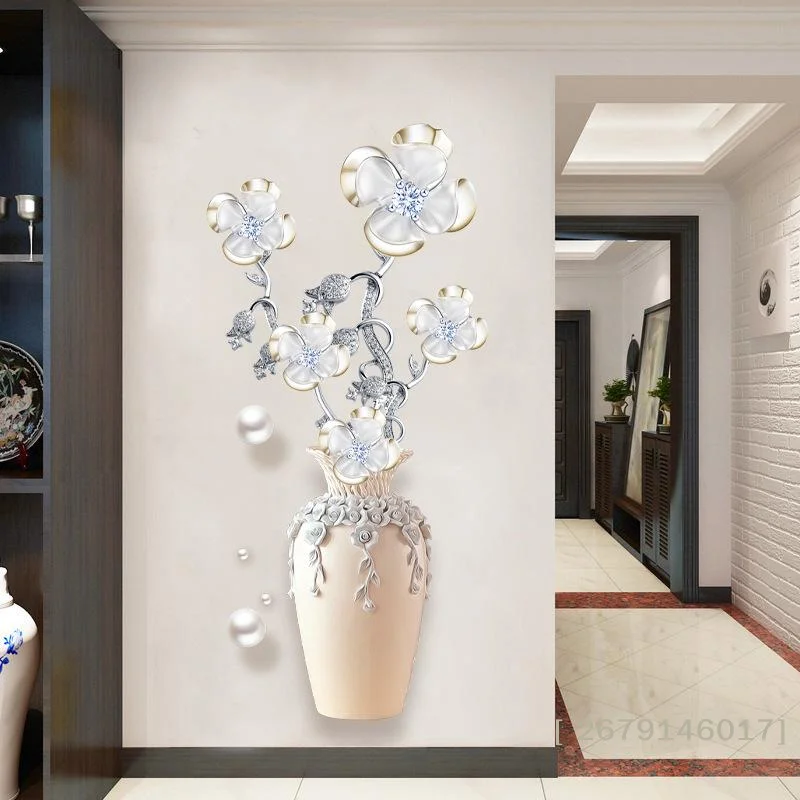 【YY26】Elegante en pure vier bloemen muurstickers esthetische woondecoratie verwijderbaar behang woonkamer moderne kunst muurschildering
