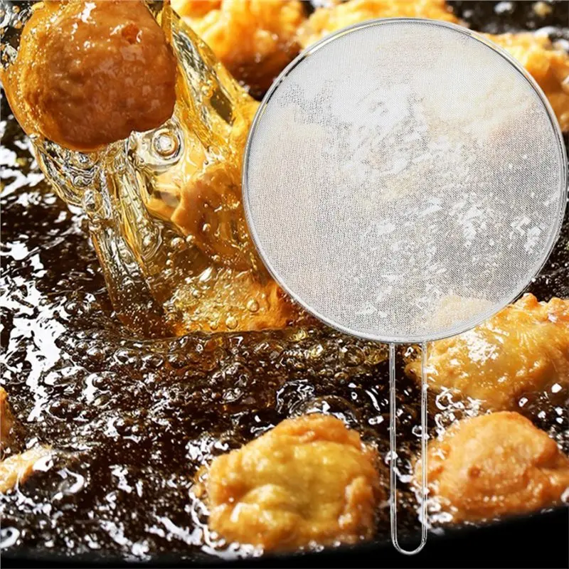 AA73 Stainless Steel Oil Proof Mesh Cooking Anti-Splatter Split Guard Frying Pan Cover Kitchen Gadget