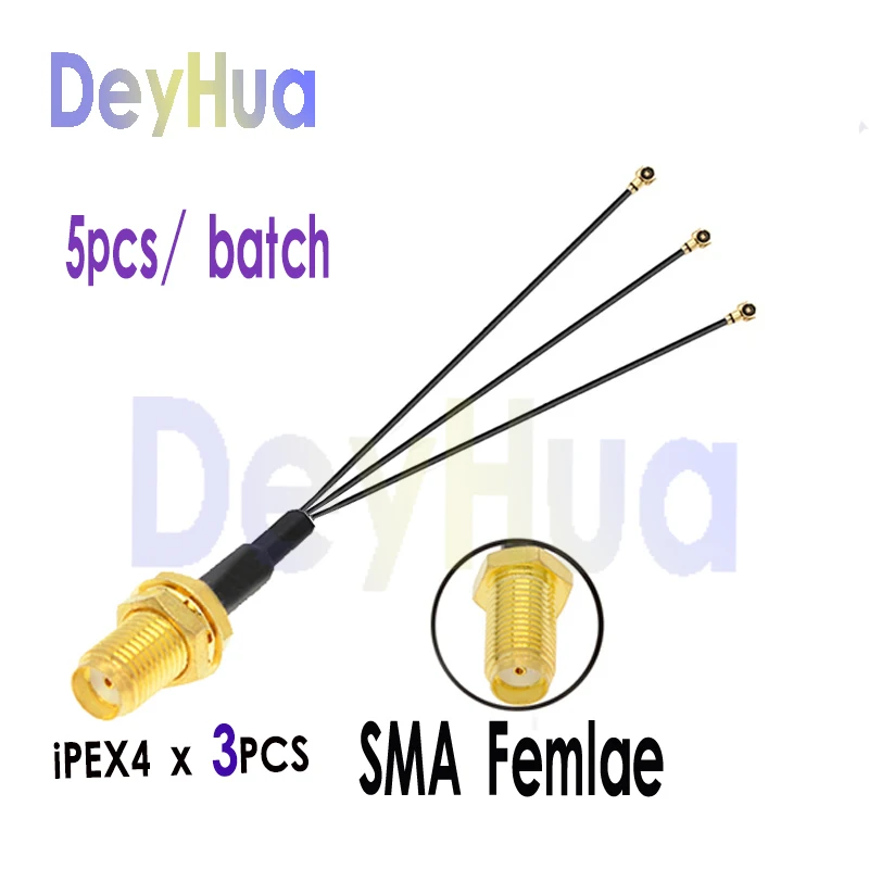 333 5PCS SMA to IPEX4 Splitter RP-SMA / SMA Female to 2 3 4 5 6 x U.fl IPEX4 Female Cable WIFI Antenna Extension Jumper Pigtail