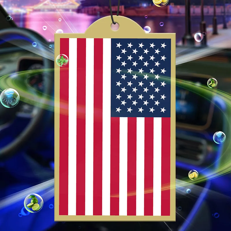 American flag, car perfume, fragrance, air freshener, rearview mirror pendant, cartoon animation