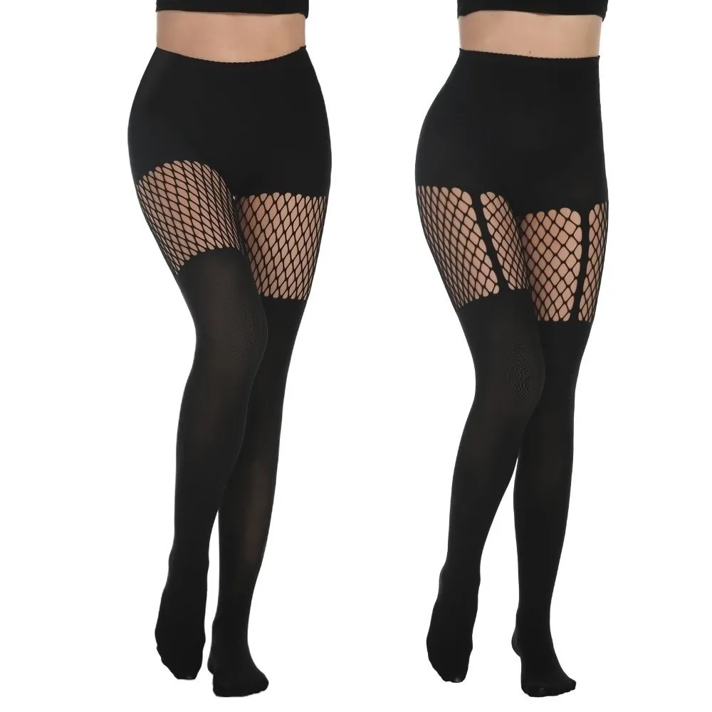 Picture 3: Durable Goth Style Fishnet Stockings Sexy Sweater Socks Thigh High Stocking Web Pantyhose