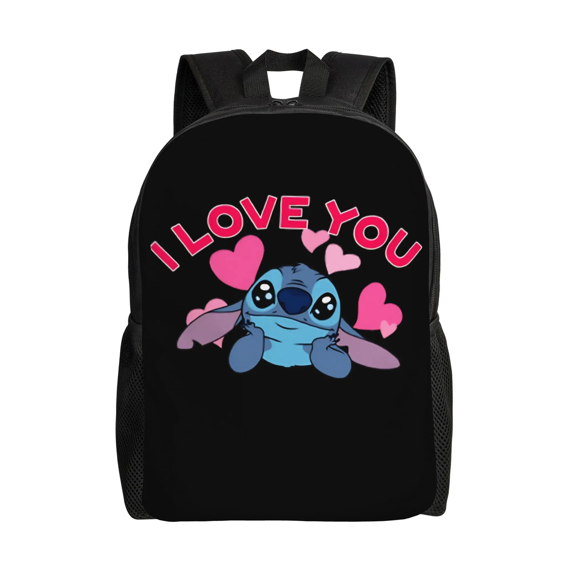 

Рюкзак Stitch Says I LOVE YOU, повседневные рюкзаки, студенческие рюкзаки унисекс, мягкие школьные сумки, повседневный рюкзак