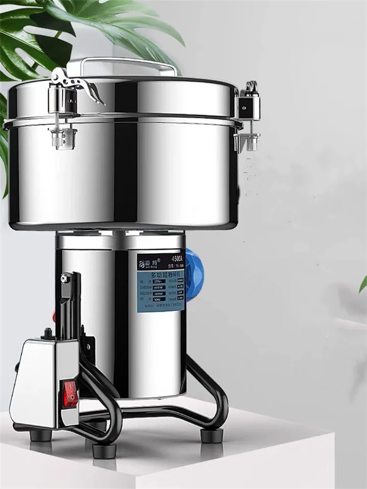 4500G 4500W Coffee Grinder 430 Stainless Steel Commercial Medicine Flour Powder Crusher Powder Crusher Electric Coffee Grinder