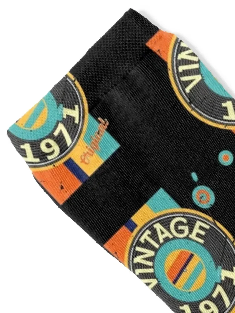 Record Vinyl 1971 Birthday Gift Record Player Vintage Socks Soccer funny gift golf Socks Woman Men's