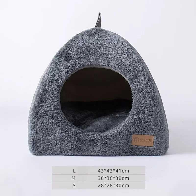 New Triangle Cat Nest Closed Cat House Pet Nest Warm and Thickened Deep Sleep Dog Nest Pet Supplies Closed Cat bed cat tents