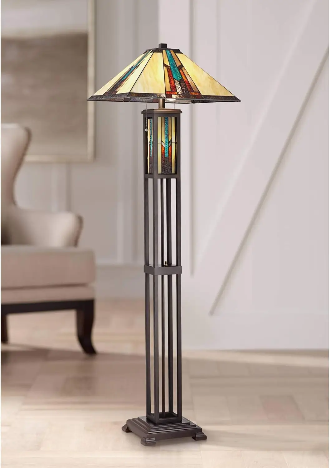 Style Standing Floor Lamp with Night Light LED 59.5