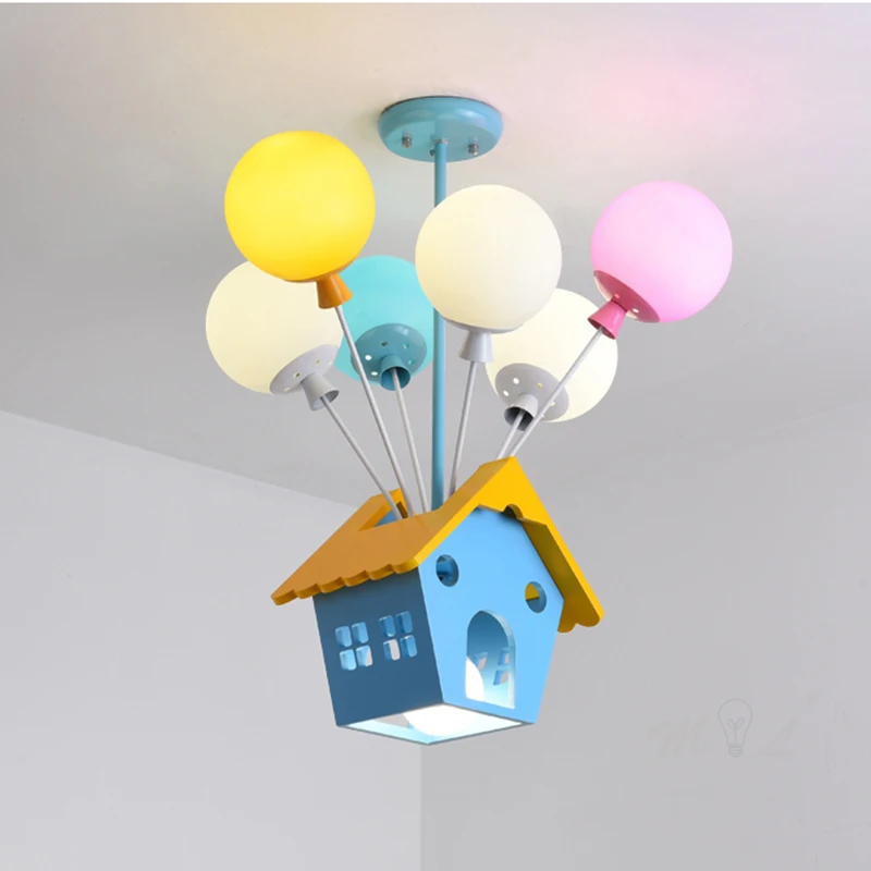 

Modern Children Room Hanging Lamps Wood House Pendant Light Kid Princess Room Light Living Room Kitchen Lights Hanging Fixtures