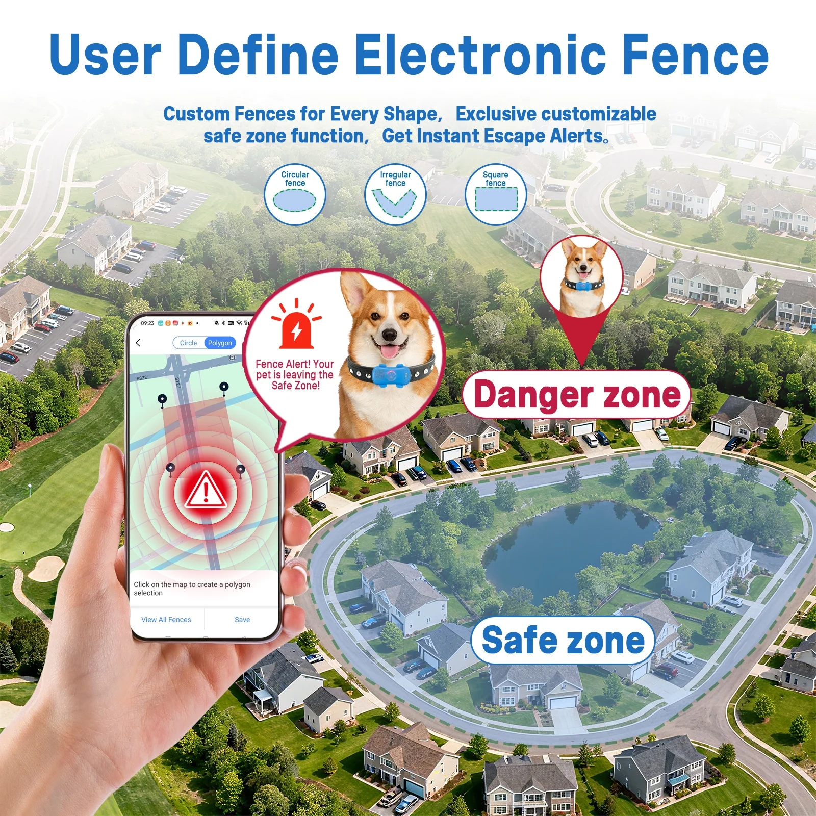 Pet Anti-Lost GPS Tracker Dog Cat Collar Find Device Remote Global Locator IP67 Waterproof User Define Electronic Fence