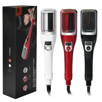 Image Professional Hair Cutter Machine 2 In 1 Iron Flat Hair Straightener Woman Trimmer Professional Barber Machines  hot air brush