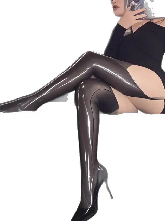 Suspensório de óleo de cavalo, quatro lados, virilha aberta, peça única, sexy para mulheres, verão, roupas femininas, leggings finas, sexy, fiz8