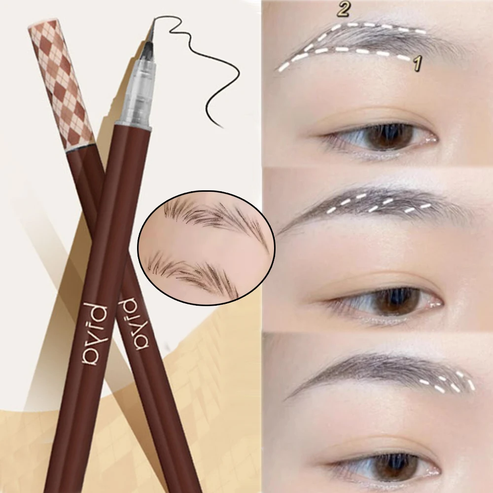 Ultra Fine Liquid Eyebrow Pencil Smooth Waterproof Lower Eyelashes Lying Silkworm Pen Clear Roots Brow Enhancer Tattoo Cosmetics