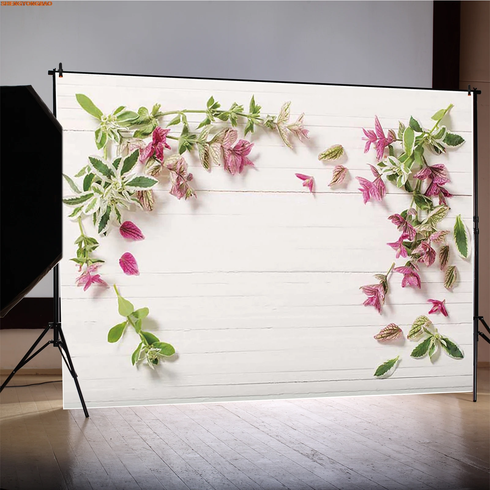 Primavera floral placa de madeira fundo fotografia parede primavera folhas photocall pano de fundo produto tiro photo studio