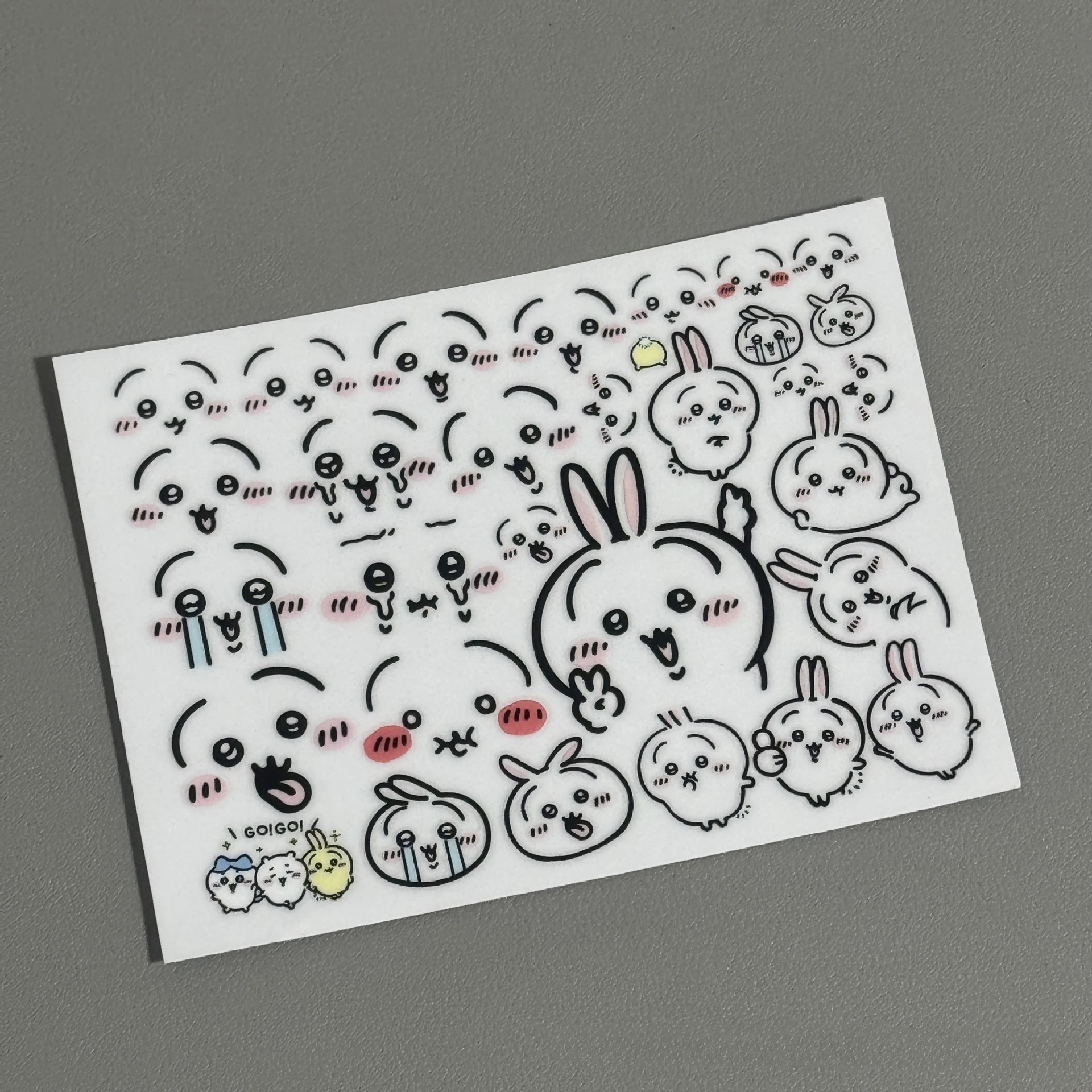 Usagi Jiyiikawa Cartoon Crystal Stickers Expression Transfer Stickers for Charger & Notebook Decoration