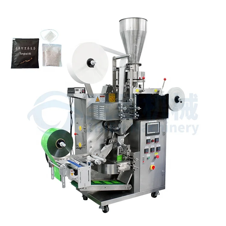 Automatic 3 Side Seal Pillow Tea Plastic Bag Packaging Machine Filling Sealing Machine