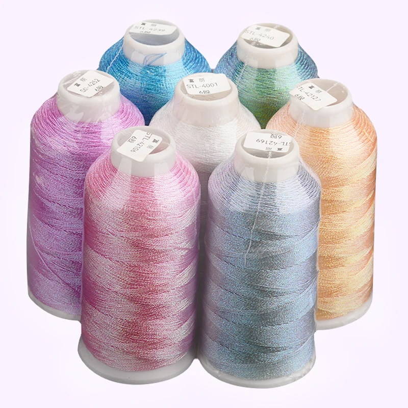 3-strand large roll iridescent thread 0.3mm braided fine thread macaron color wrapped flower embroidery