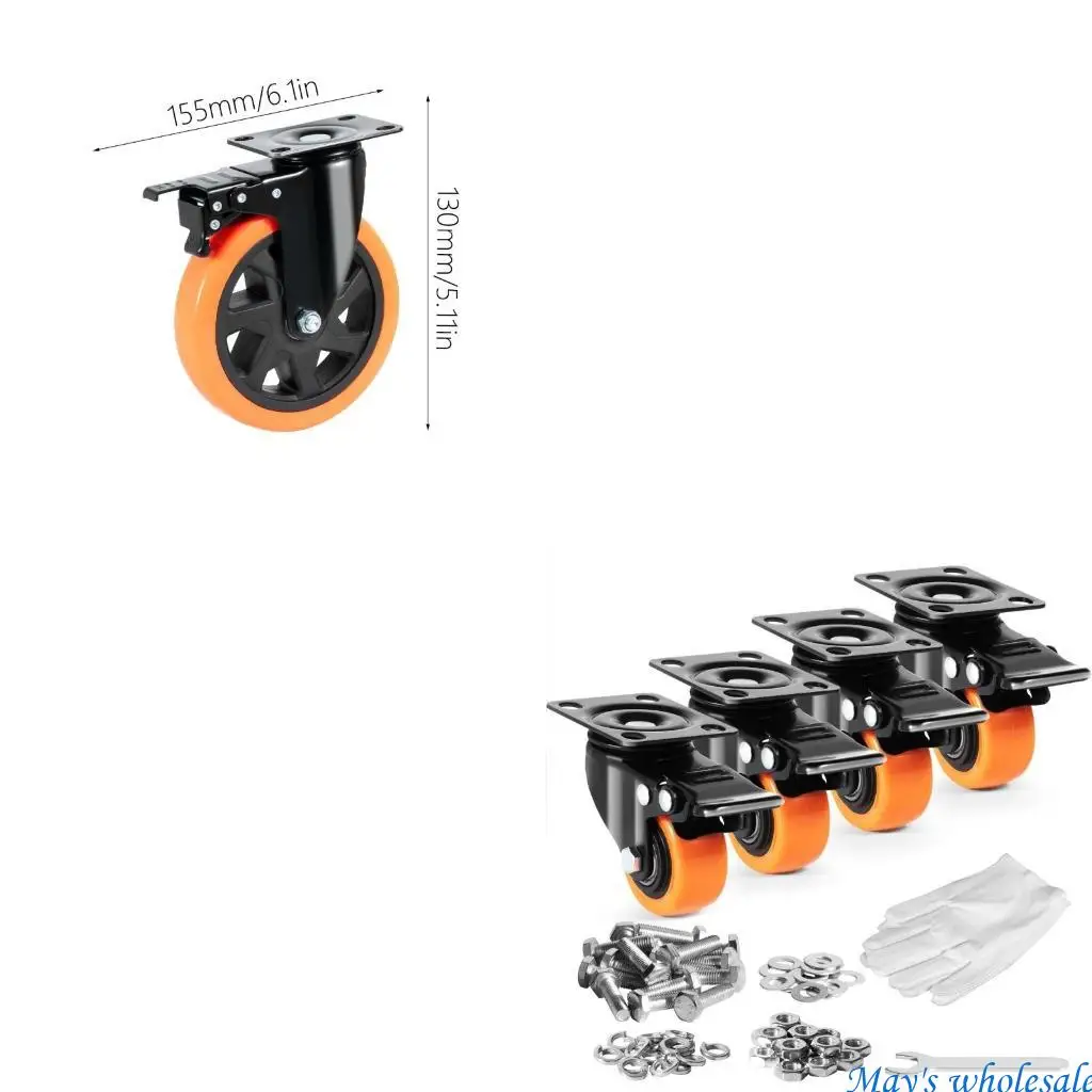 

Not Marking PVC Swivels Plate Casters with Brakes Caster Wheel for Easy Moving 448A