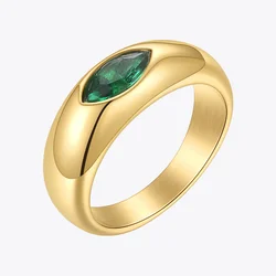 ENFASHION Eye Stainless Steel Rings For Women Gothic Square Zircon Ring Gold Color Fashion Jewelry Party Anillos Mujer R214128