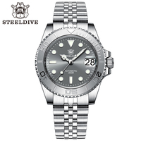 NEW STEELDIVE Gray Water Ghost Ceramic Bezel SD1953T 300M Waterproof SuperLuminous 316L Stainless Steel Mechanical Wristwatch