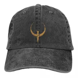 Washed Men's Baseball Cap Quake Bronze Trucker Snapback Caps Dad Hat Meme Golf Hats