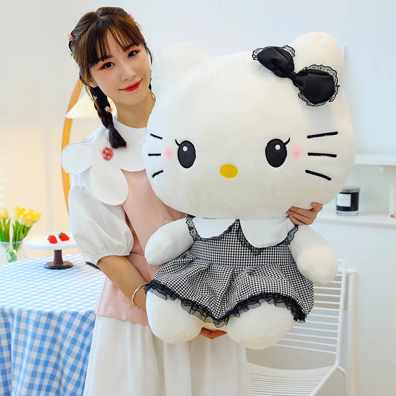 New San Liou Skirt KT Cat Doll Girl Plush Toy Children's Doll Doll Internet Red Same Style Large Decoration Model Packaging