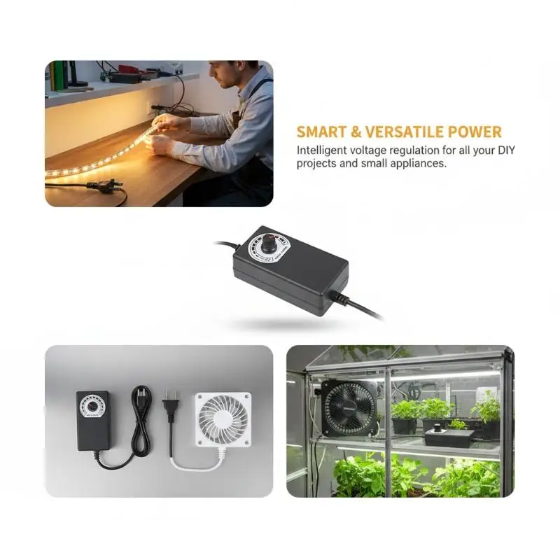 24W Adjustable SMPS Power Adapter 3 12V 2A Converter for DIY Laboratory Test and Industrial Use