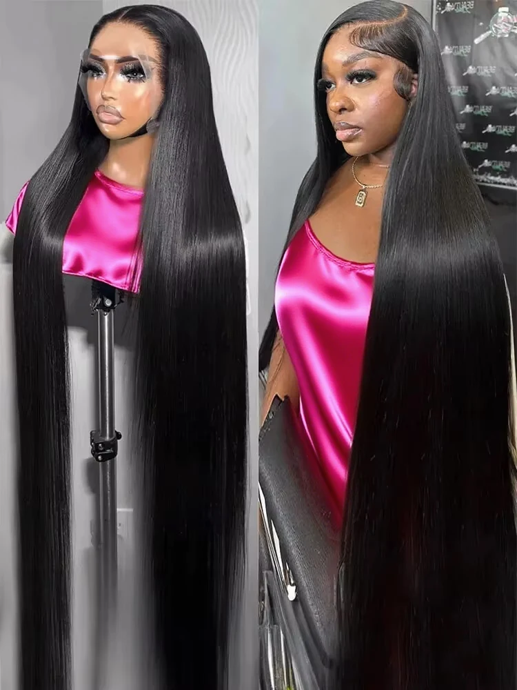 

40 46-дюймовые парики из натуральных волос HD 13x4 13x6 Bone Straight с кружевной передней частью, бразильские парики Remy с кружевным фронтом для женщин, плотность 300%