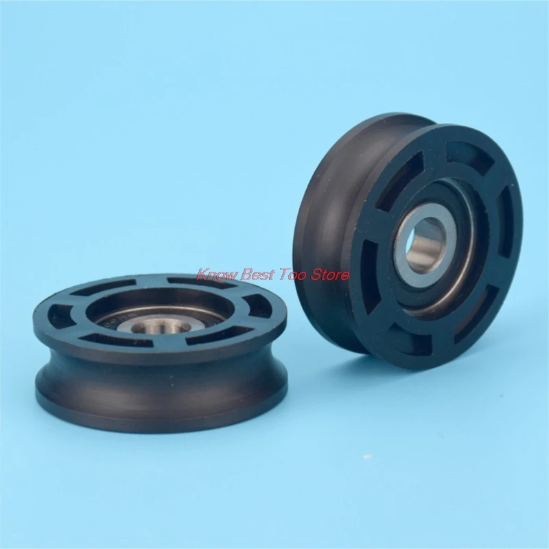 4Pcs 10x48x16mm wrapped plastic bearing roller suspension wheel nylon pulley wear-resistant POM formaldehyde laying line